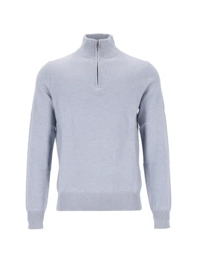 Bompard Côme Zip-neck Cashmere Sweater In Gray