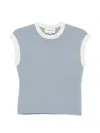 Bompard 배색 트리밍 캐시미어 베스트 In Blue