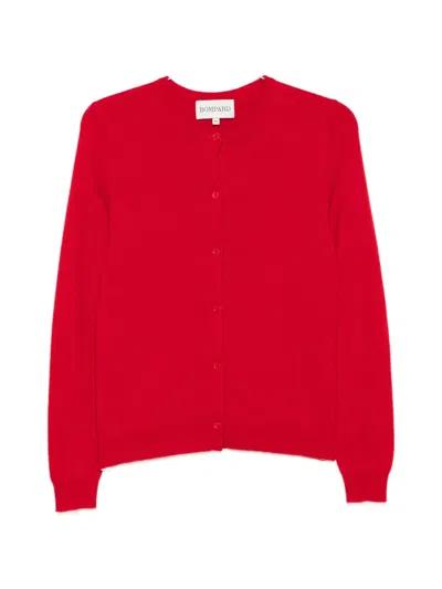 Bompard Crew-neck Button-up Cardigan In Red