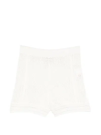 Bompard Crocheted High-waist Shorts In White