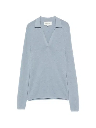 Bompard Fine-knit Long-sleeve Jumper In Blue