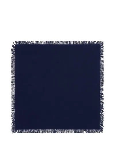 Bompard Fringe Twill Square Scarf In Blue