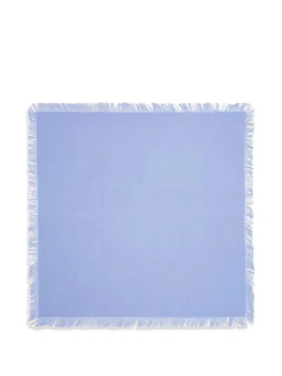 Bompard Fringe Twill Square Scarf In Blue