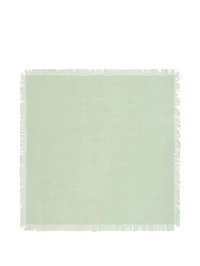 Bompard Fringe Twill Square Scarf In Green
