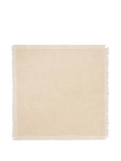 Bompard Fringe Twill Square Scarf In Neutral