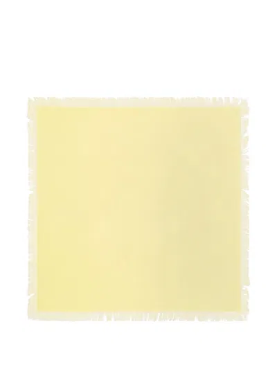 Bompard Fringe Twill Square Scarf In Yellow