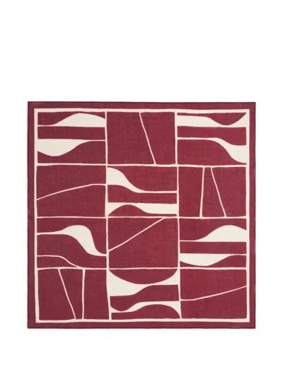 Bompard Geometric-print Mini Square Scarf In Red