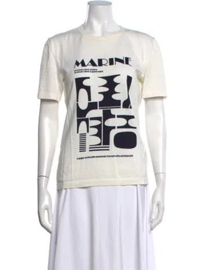 Pre-owned Bompard Graphic Print Crew Neck T-shirt In White