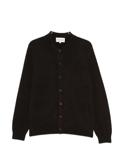 Bompard Jersey-knit Shirt-collar Cardigan In Brown