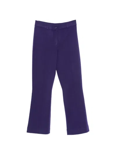 Bompard Knitted Bootcut Trousers In Purple