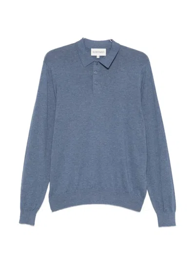 Bompard Long-sleeve Polo Shirt In Blue