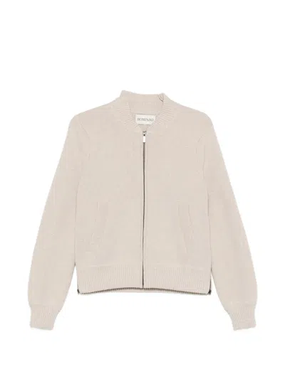 Bompard Milano Zip-up Bomber Jacket In Neutral