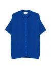 Bompard Open-work Buttoned Shirt In Blue