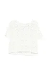 Bompard Openwork Crochet Blouse In White