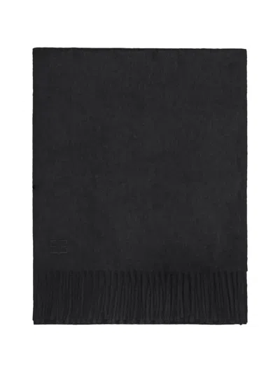 Bompard Origines Cashmere Fringed Scarf In Black