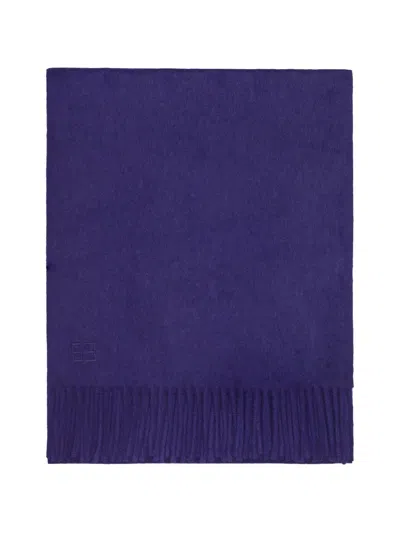Bompard Origines Cashmere Fringed Scarf In Blue
