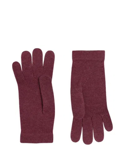 Bompard Origines Cashmere Knitted Gloves In Burgundy