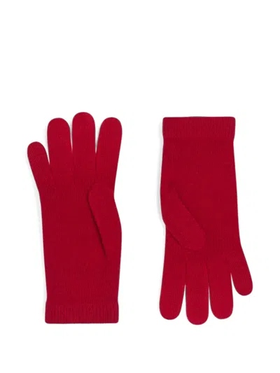 Bompard Origines Cashmere Knitted Gloves In Red