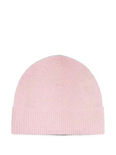 Bompard Origines Ribbed Cashmere Beanie Hat In Pink