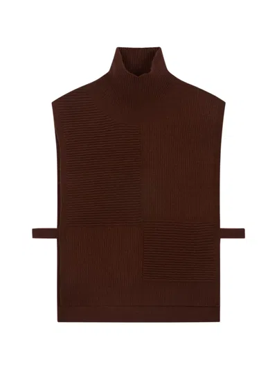 Bompard Ottoman Side Ties Knitted Top In Brown