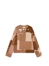 Bompard Patchwork Ribbed Sweater In Neutral