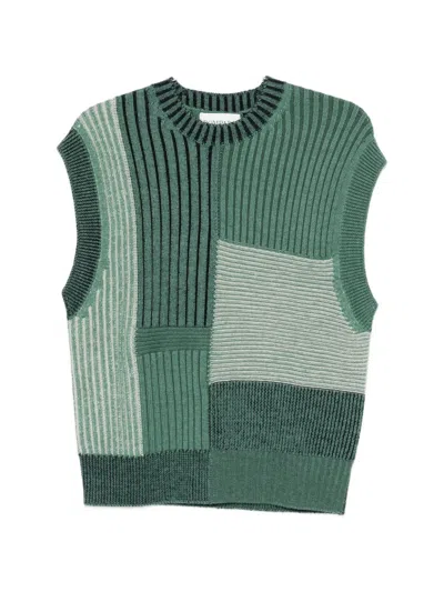 Bompard Patchwork Sleeveless Vest In Green