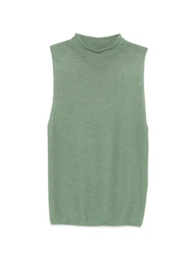 Bompard Plain Knit Top In Gray