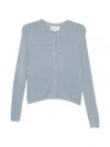 Bompard Plain-knit Cardigan In Blue