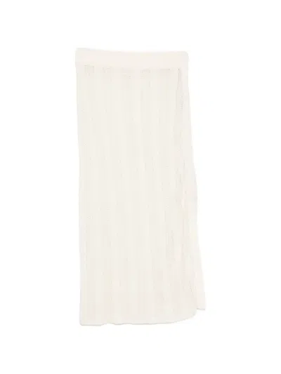 Bompard Pointelle Knitted Skirt (set Of Two) In White