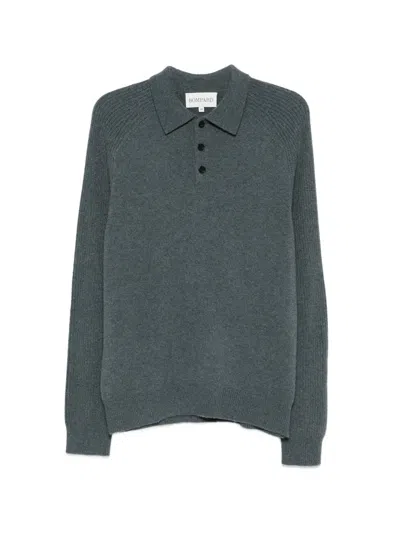 Bompard Raglan-sleeves Button-down Polo Shirt In Gray