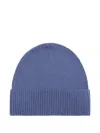 Bompard Ribbed Beanie Hat In Blue