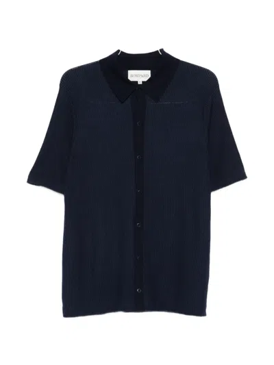 Bompard Ribbed Buttoned Shirt In Blue