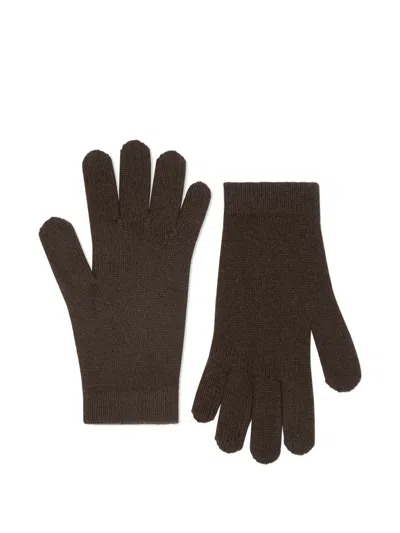 Bompard Ribbed Gloves In Brown