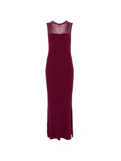 Bompard Ribbed Maxi Dress In Purple
