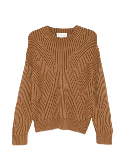 Bompard Ribbed Sweater In Brown