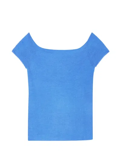 Bompard Ribbed Top In Blue