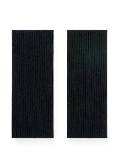 Bompard Ribbed-knit Mittens In Black