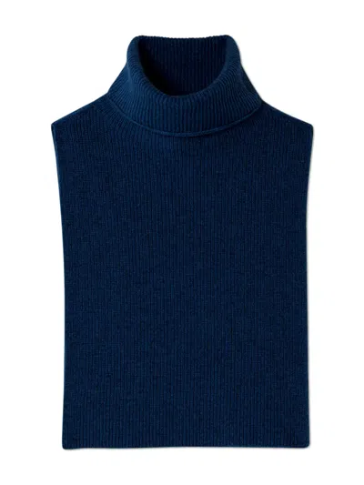 Bompard Roll-neck Ribbed-knit Bib In Blue