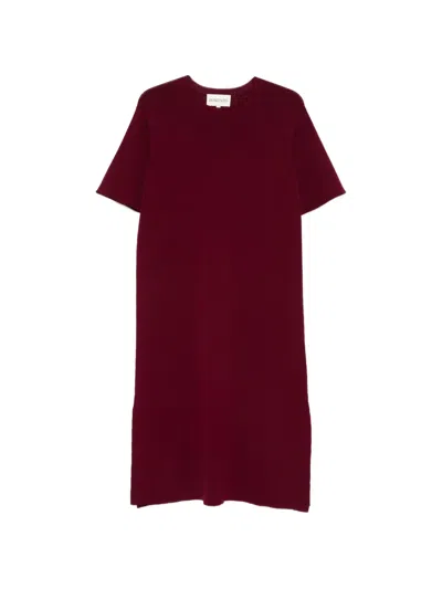 Bompard Round-neck Midi Dress In Red