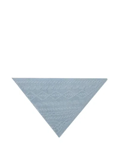 Bompard Sacha Cable-knit Triangle Scarf In Blue