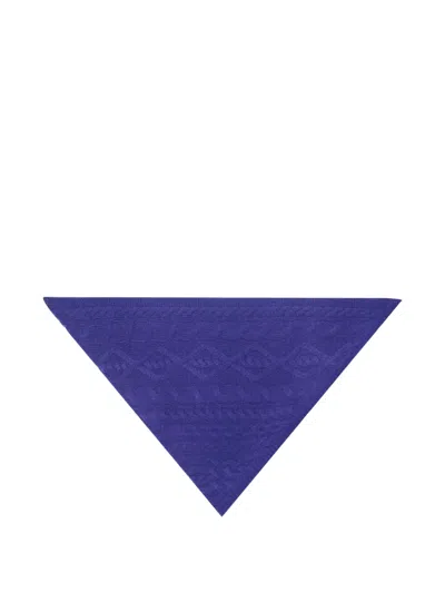 Bompard Sacha Cable-knit Triangle Scarf In Blue