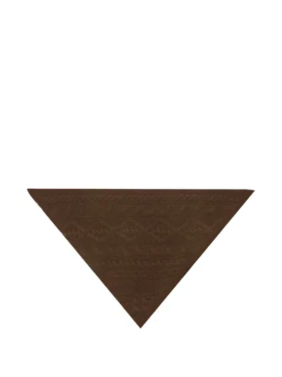 Bompard Sacha Cable-knit Triangle Scarf In Brown