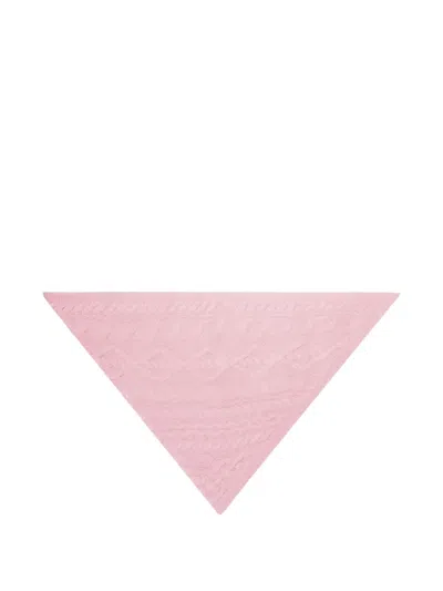 Bompard Sacha Cable-knit Triangle Scarf In Pink