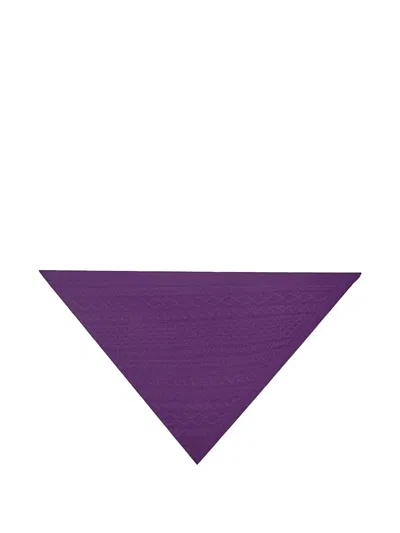 Bompard Sacha Cable-knit Triangle Scarf In Purple