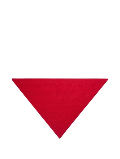 Bompard Sacha Cable-knit Triangle Scarf In Red