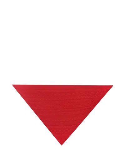 Bompard Sacha Cable-knit Triangle Scarf In Red