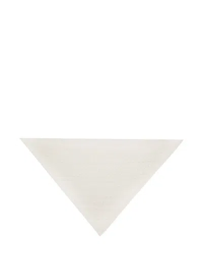 Bompard Sacha Cable-knit Triangle Scarf In White