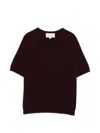 Bompard Kurzärmeliger Pullover In Burgundy