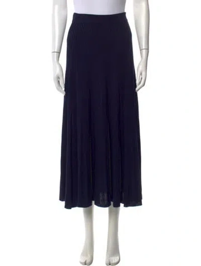 Pre-owned Bompard Silk Long Skirt In Blue