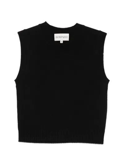 Bompard Sleeveless Ribbed-trim Sweater In Black